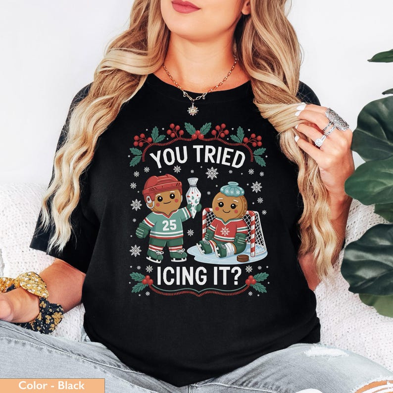 Ice Hockey Christmas T Shirt Or Sweatshirt Gingerbread Men Design 1763347993900.jpg