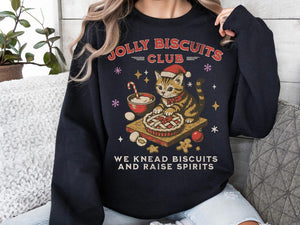 Christmas Cat Baking Sweatshirt Cozy Holiday Cat Mom Gift Vintage Funny Cat Christmas Sweater Jolly Biscuits Club Cookie Kitchen Crewneck 1763348629393.jpg