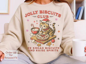 Christmas Cat Baking Sweatshirt Cozy Holiday Cat Mom Gift Vintage Funny Cat Christmas Sweater Jolly Biscuits Club Cookie Kitchen Crewneck 1763348629398.jpg