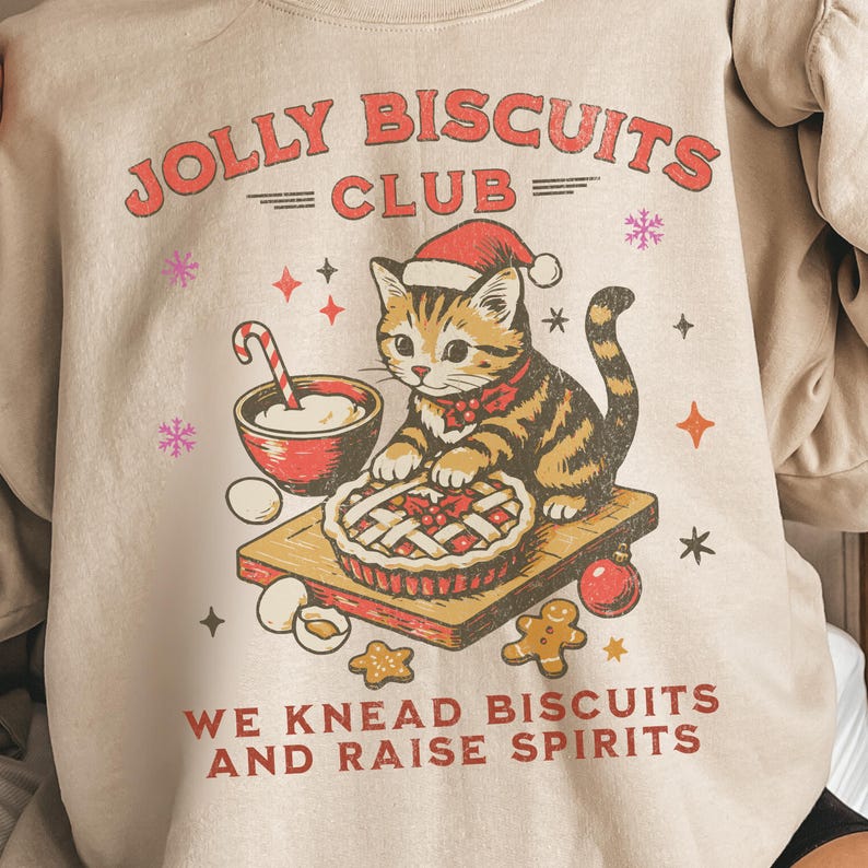 Christmas Cat Baking Sweatshirt Cozy Holiday Cat Mom Gift Vintage Funny Cat Christmas Sweater Jolly Biscuits Club Cookie Kitchen Crewneck 1763348629712.jpg
