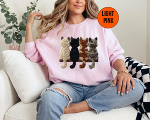 Faux Yarn Cats Sweatshirt Cat Mom Sweater Cat Lover Gift Cat Owner Hoodie Black Cat Hoodie Animal Lover Gift Not Embroidery 1763364742362.jpg