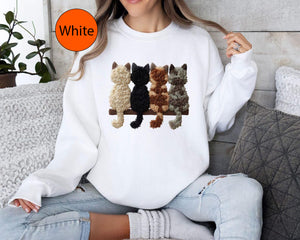 Faux Yarn Cats Sweatshirt Cat Mom Sweater Cat Lover Gift Cat Owner Hoodie Black Cat Hoodie Animal Lover Gift Not Embroidery 1763364742476.jpg