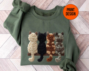 Faux Yarn Cats Sweatshirt Cat Mom Sweater Cat Lover Gift Cat Owner Hoodie Black Cat Hoodie Animal Lover Gift Not Embroidery 1763364742956.jpg