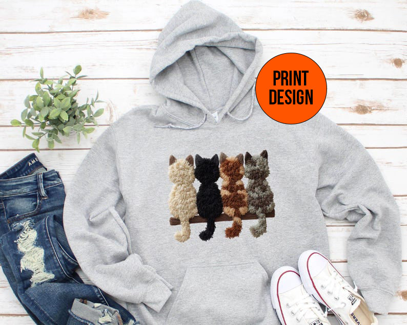 Faux Yarn Cats Sweatshirt Cat Mom Sweater Cat Lover Gift Cat Owner Hoodie Black Cat Hoodie Animal Lover Gift Not Embroidery 1763364743002.jpg