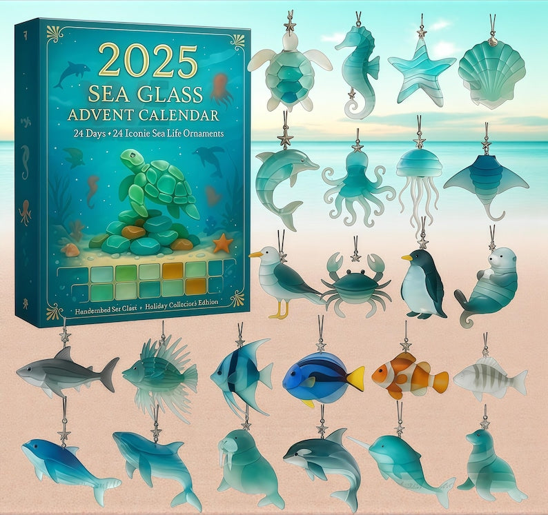 2025 Sea Life Advent Calendar  Faux Sea Glass Acrylic Ornaments 1763365444601.jpg