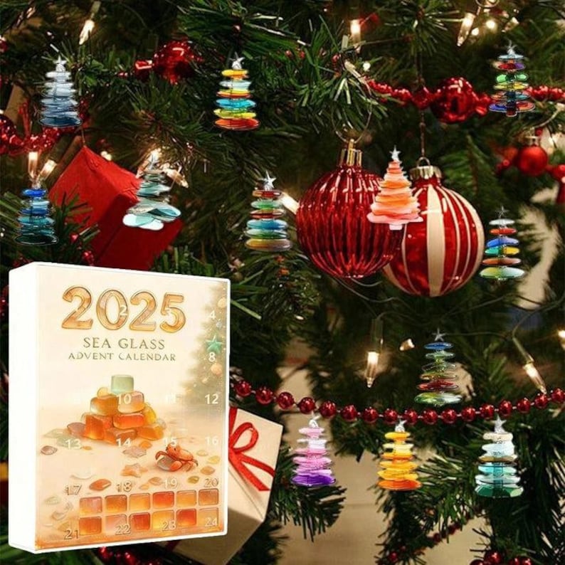 Sea Glass Tree Advent Calendar Christmas Gift For Beach Lovers Holiday Keepsake Gift Unique Holiday Decor Gift For Kids 1763365835855.jpg