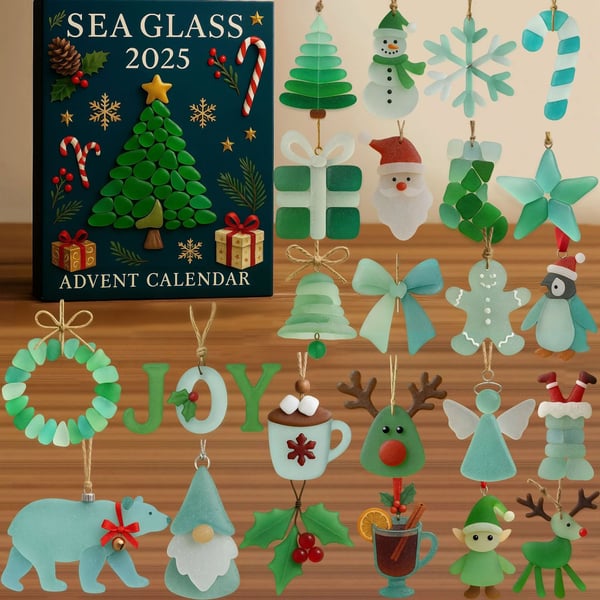 Sea Glass Christmas Advent Calendar 2025 Christmas Tree Decorations Calendar With Acrylic Christmas Ornaments Countdown Calendar 1763366260269.jpg