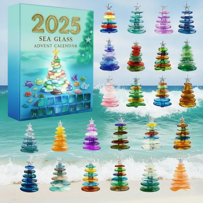 Sea Glass Christmas Tree Advent Calendar Box With Arcylic Ornaments Sea Glass Christmas Box Gift Christmas Countdown Box Christmas 2025 1763367018822.jpg