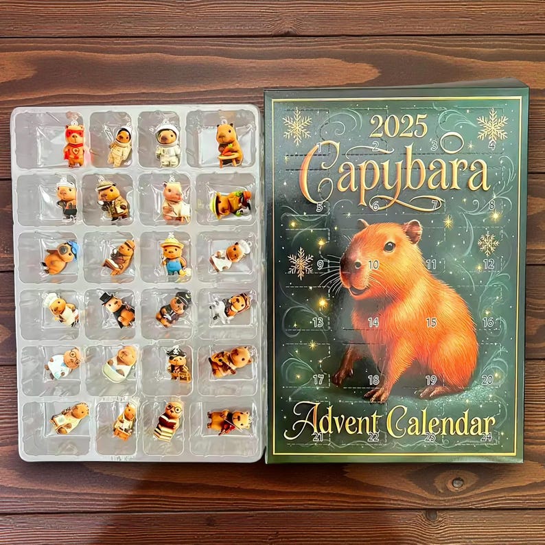 Capybara Advent Calendar 2025 24 Day Holiday Countdown Box Cute Collectible Figures Festive Gift Idea 1763367395446.jpg