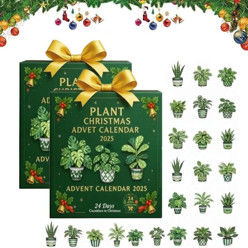 Plant Advent Calendar Green Tree Figurines Classic Holiday Decor Unique Green Look Festive Countdown Calendar Christmas Collectible 1763368232558.jpg