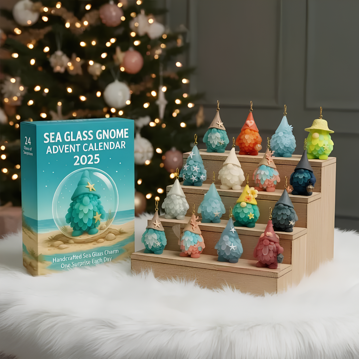 Sea Glass Gnome Advent Calendar 2025 24 Day Gnome Xmas Figurines  Vintage Christmas Ornament Countdown With Acrylic Ornaments 1763368405287.png