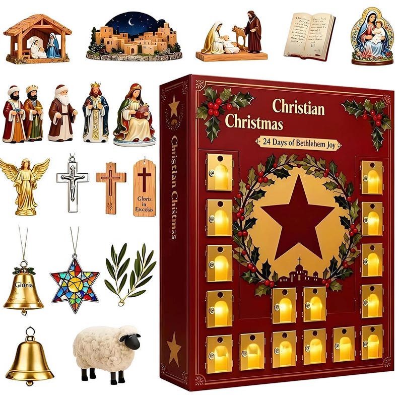 Christian Advent Calendar 2025 24 Day Christian Figurines  Vintage Christmas Ornament Countdown 1763368588457.jpg