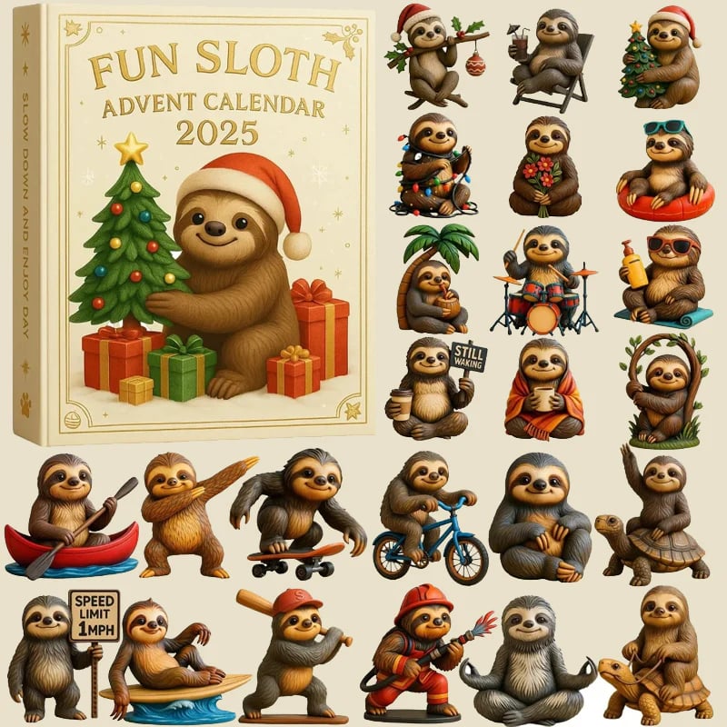 Christmas Calendar Advent 2025 Sloth Ornaments Set 2d Acrylic Christmas 1763368766851.jpg