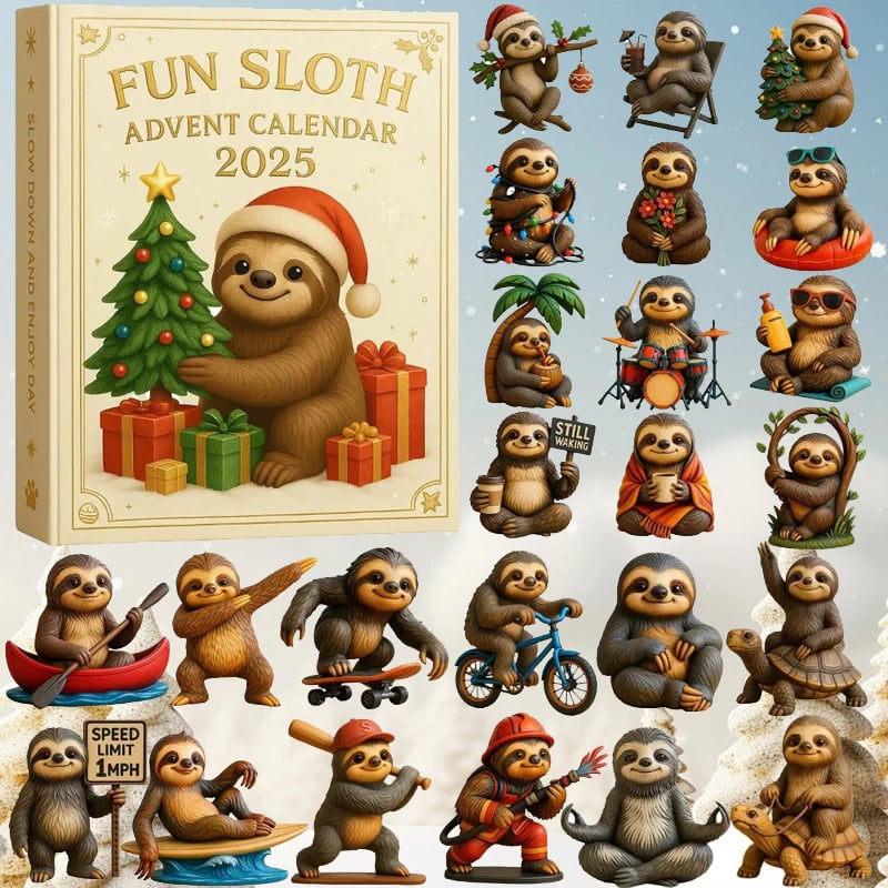 Christmas Calendar Advent 2025 Sloth Ornaments Set 2d Acrylic Christmas 1763368767443.jpg