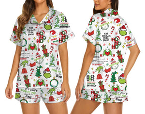 Christmas Pajama Set Funny Santa  Tree Print Sleepwear Festive Holiday Loungewear 1763374327428.jpg