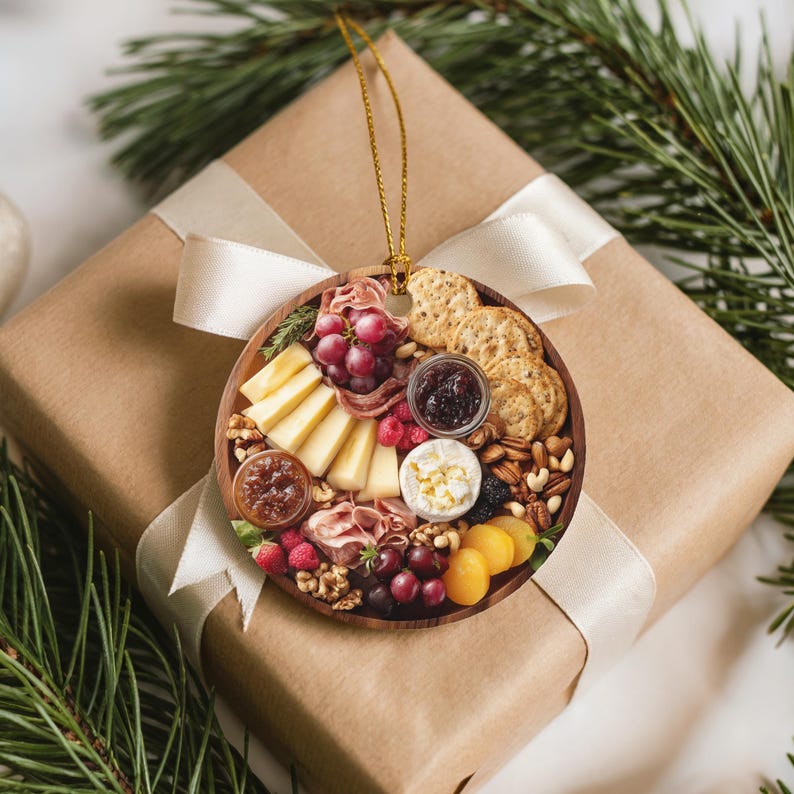 Charcuterie Ornament Wine Ornament Hostess Gift White Elephant Or Ornament Exchange For Foodies Cheese Lover 1763434348817.jpg