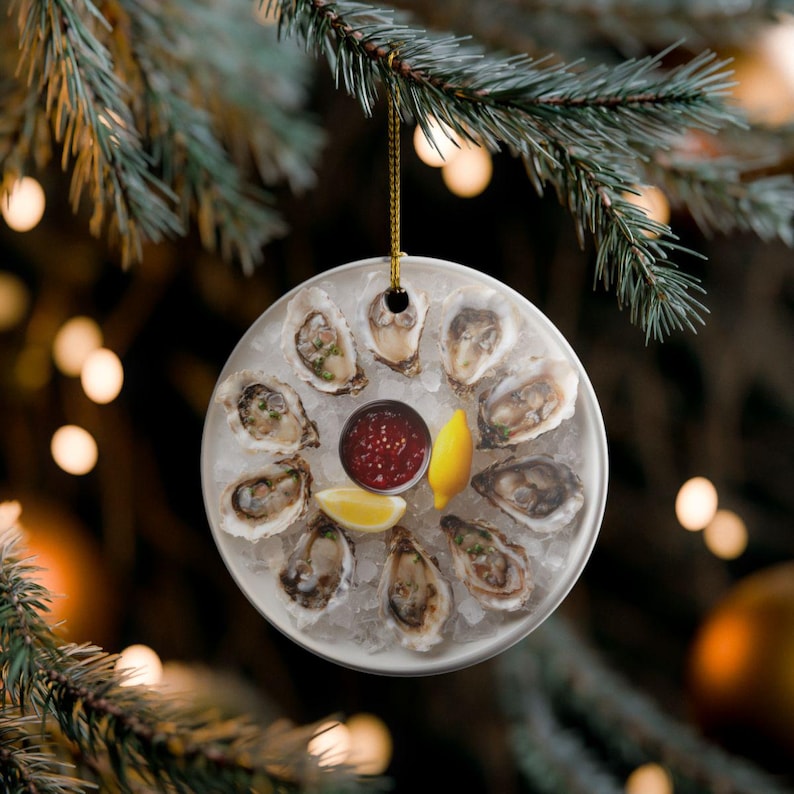Oyster Ornament 2d Flat Nautical Beach House Decor Seafood Lover Gift Oyster Shell Art White Elephant Or Ornament Exchange For Foodies 1763434551778.jpg