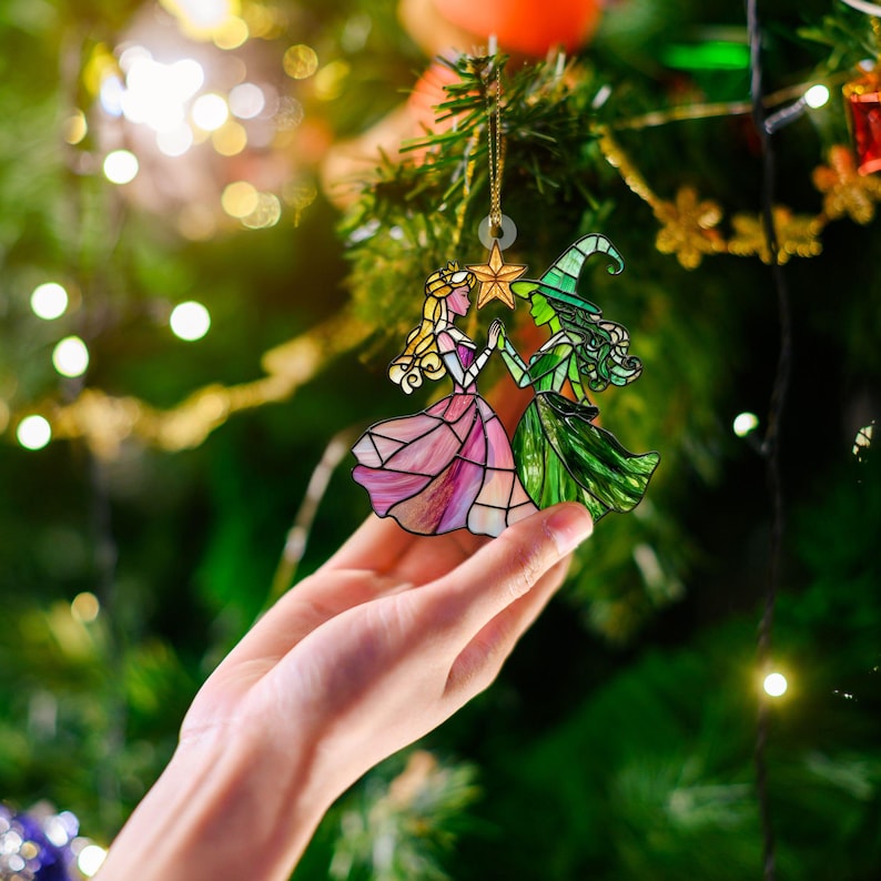 Elphaba And Glinda Stained Glass Effect Christmas Ornament Wizard Of Oz Wicked Musical Fan Art Decor Xmas Tree Window Decoration 1763435525965.jpg