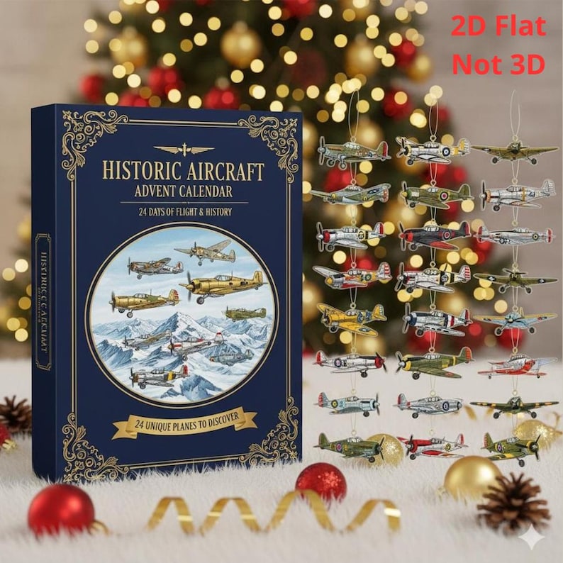 Historic Aircraft Advent Calendar 24 Mini Plane Ornaments Aviation Gift For Pilot 2025 Adult Advent Calendar History Buff Gift 1763453750521.jpg