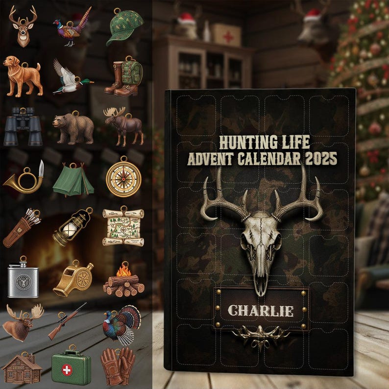 Personalized Hunting Life Advent Calendar Hunting Lover Gift Acrylic Blind Box Countdown Calendar With Ornaments Christmas Gift Ideas 1763518064710.jpg