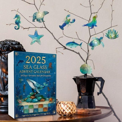 Sea Glass Advent Calendar 2025 Beach Lovers Ocean Lovers Gift Christmas Countdown With Ocean Ornaments Holiday Decor  Unique Xmas Gift 1763521278007.jpg
