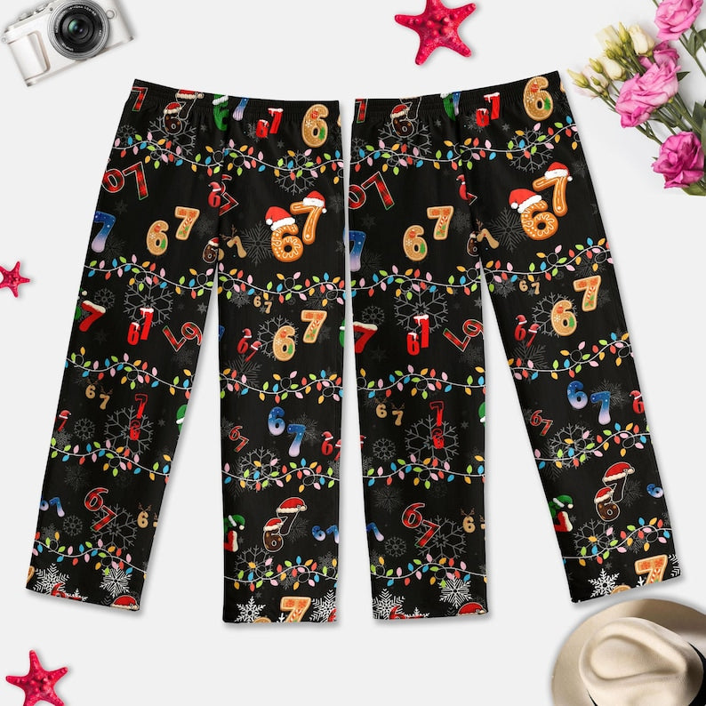 Trendy Six Seven Meme Christmas Pajama Pants Santa Says Six Seven Pajamas Pants Six Seven Pjs Pants 67 Christmas Pjs Gift 1763522527613.jpg