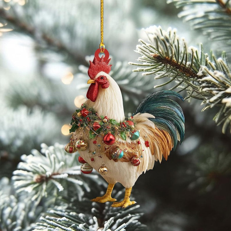 Personalized Chicken Farm Family Christmas Ornament Cute Chicken Xmas Decor Family Farmhouse Ornament Chicken Lover Gift Farmhouse Decor 1763522641722.jpg