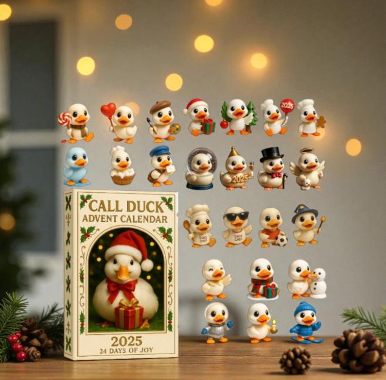Call Duck Advent Calendar 2025 24 Day Acrylic Ornament Box Cute Duck Christmas Countdown Gift Holiday Decor For Animal Lovers 1763525655268.jpg