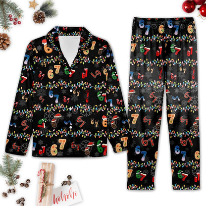Trendy Six Seven Meme Christmas Pajama Set Santa Says Six Seven Pajamas Set Six Seven Pjs Set 67 Christmas Pjs Set Gift 1763525812608.jpg