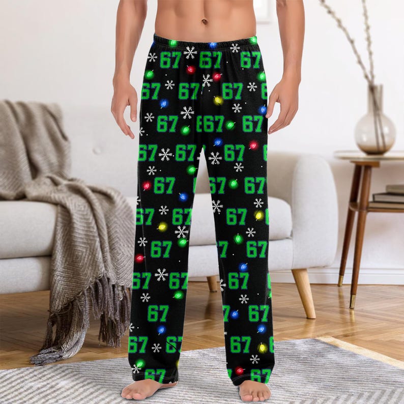 Trendy Viral 67 Christmas Pajama Pantssix Seven Number Meme Pajama Pantsfunny Christmas Six Seven Pajamas Pantsgen Z Clothing Loungewear 1763535311537.jpg