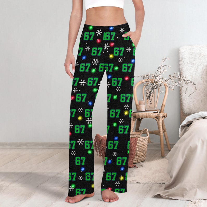 Trendy Viral 67 Christmas Pajama Pantssix Seven Number Meme Pajama Pantsfunny Christmas Six Seven Pajamas Pantsgen Z Clothing Loungewear 1763535311608.jpg