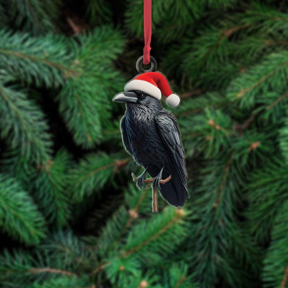 Raven Christmas Ornament Flat 2d Ornament With Santa Hat Gothic Holiday Decor Unique Gift For Crow Lovers And Nature Enthusiasts Gift 1763535403014.jpg