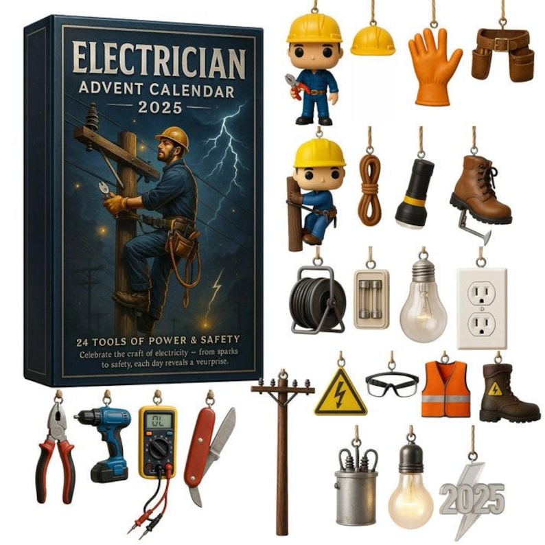 Electrician Advent Calendar Ectrician Christmas Ornament Gift For Electrician Countdown Calendar Lineman Gift Gift For Him Husband 1763537328898.jpg