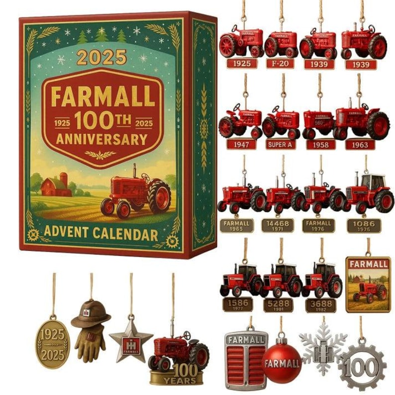 Farm Machine Anniversary Advent Calendar 2025 Vintage Tractor Christmas Gift Farm Equipment Collector Ornament Set Gift For Him Dad 1763537413375.jpg