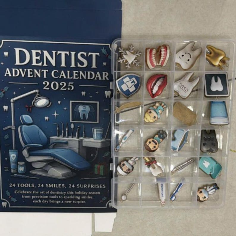 Dentist Advent Calendar 2025 Dental Ornaments Christmas Countdown Gift Dental Hygienist Gift Dental Assistant Gift Tooth Decor 1763538672880.jpg