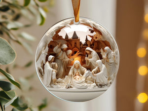 Nativity Christmas Ceramic Ornament Christian Christmas Keepsake The Greatest Gift Of All Ornament 3deffect Flat Ornament Not Glass Globe 1763539964485.jpg