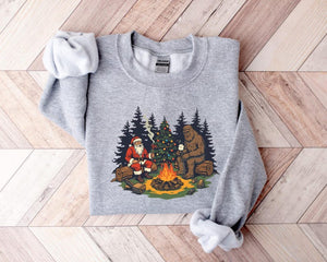 Santa Bigfoot Christmas Campfire Sweater Funny Christmas Sweater Ugly Christmas Sweater Gift For Him Christmas Camping Sweatshirt 1763605694892.jpg