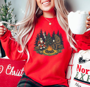 Santa Bigfoot Christmas Campfire Sweater Funny Christmas Sweater Ugly Christmas Sweater Gift For Him Christmas Camping Sweatshirt 1763605694935.jpg
