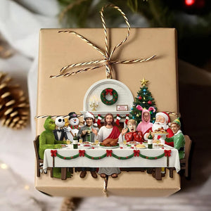 Funny Christmas Movie Dinner Acrylic Ornament Jesus Santa And Movie Characters 1763607454687.jpg