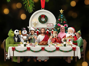 Funny Christmas Movie Dinner Acrylic Ornament Jesus Santa And Movie Characters 1763607455305.jpg