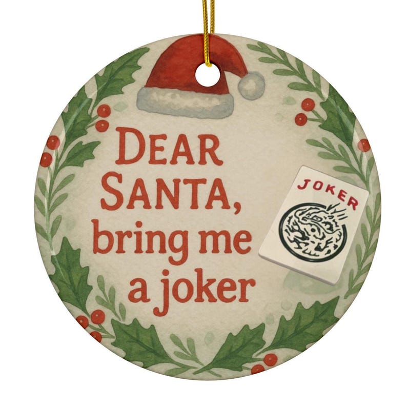 Mah Jongg Christmas Ornament Funny Xmas Holiday Keepsake Ceramic Game Room Decor Gift For Mahjong Players Holiday Gift For Mah Jong Group 1763610466824.jpg