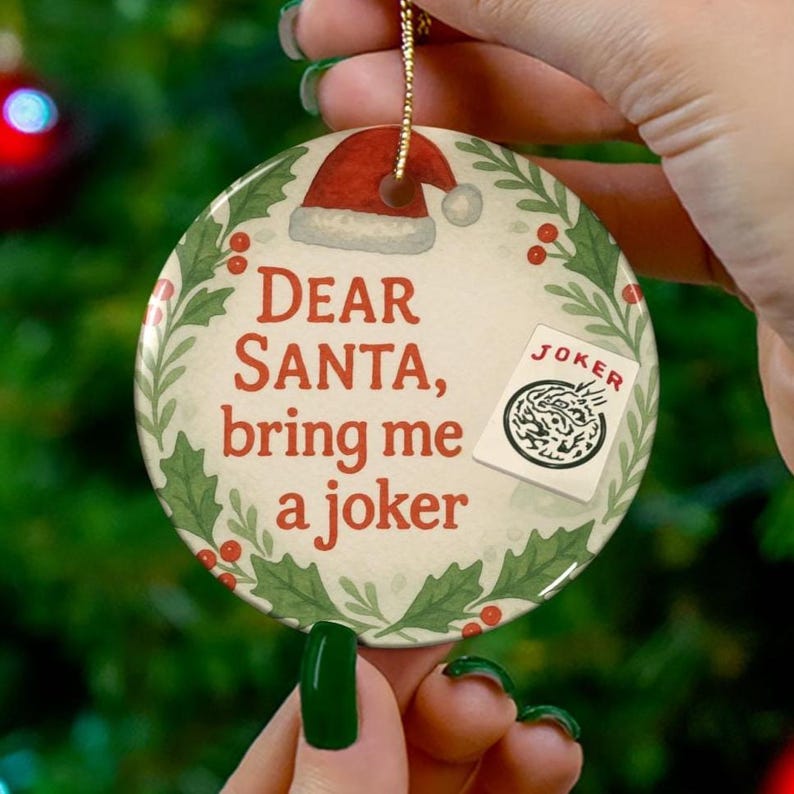 Mah Jongg Christmas Ornament Funny Xmas Holiday Keepsake Ceramic Game Room Decor Gift For Mahjong Players Holiday Gift For Mah Jong Group 1763610467427.jpg
