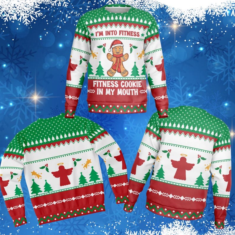 Funny Gingerbread Fitness Ugly Christmas Sweater Holiday Pullover 1763613856468.jpg