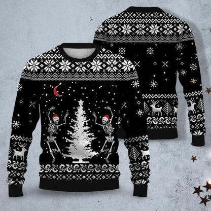Dancing Skeleton Ugly Christmas Sweater Skull Christmas Shirt Skeleton Dancing Party Shirt Christmas For Kids Most Wonderful Time 1763623104379.jpg