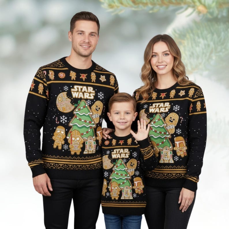 Star Wars Gingerbread Christmas Ugly Sweater Funny Sci Fi Holiday Sweatshirt Darth Vader Winter Pullover For Fans Christmas Gift 1763624924642.jpg
