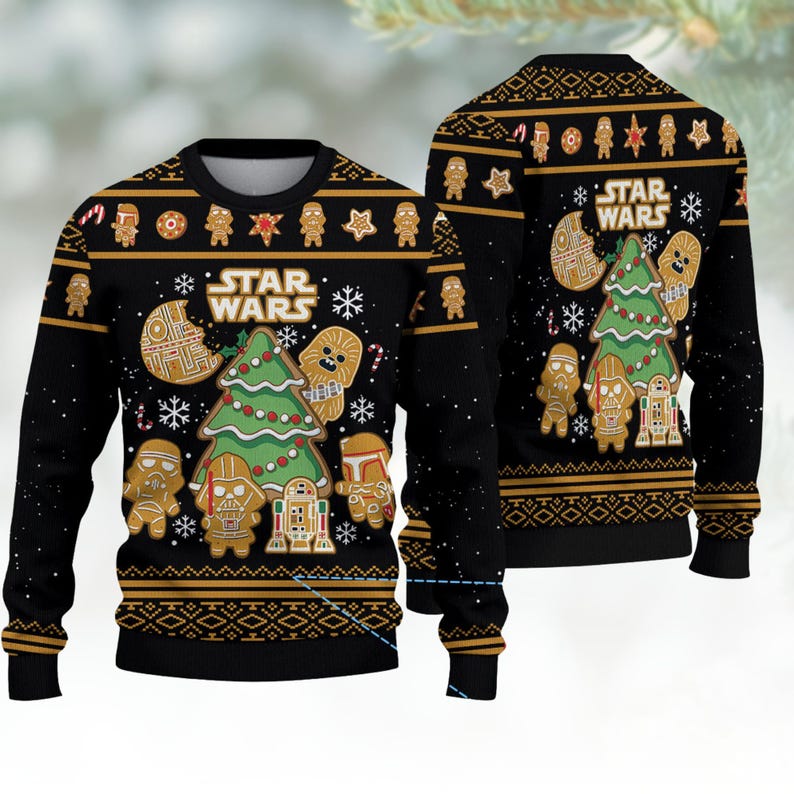 Star Wars Gingerbread Christmas Ugly Sweater Funny Sci Fi Holiday Sweatshirt Darth Vader Winter Pullover For Fans Christmas Gift 1763624925332.jpg