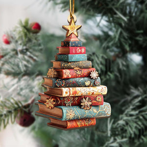 Christmas Book Tree Wood Ornament Christmas Tree Book Gift Book Lover Gift Book Club Ornament Bookish Ornament Book Exchange Gifts 1763631084309.jpg