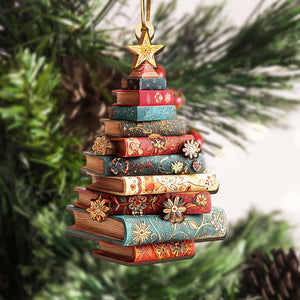 Christmas Book Tree Wood Ornament Christmas Tree Book Gift Book Lover Gift Book Club Ornament Bookish Ornament Book Exchange Gifts 1763631084863.jpg
