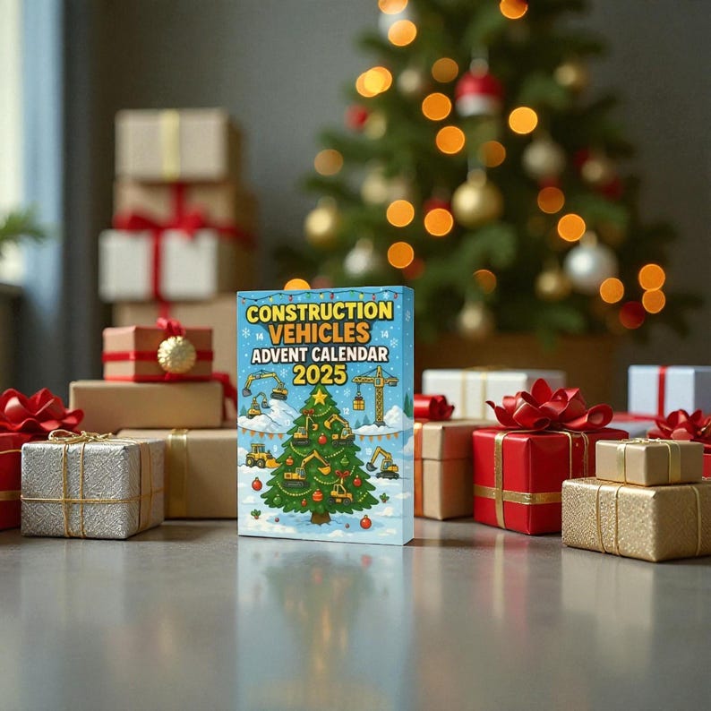 Construction Vehicles Advent Calendar 2025 24 Day Christmas Countdown Truck  Excavator Toy Set Gift For Vehicle Lovers 1763691494300.jpg