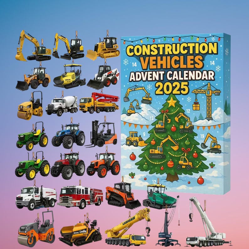 Construction Vehicles Advent Calendar 2025 24 Day Christmas Countdown Truck  Excavator Toy Set Gift For Vehicle Lovers 1763691494335.jpg